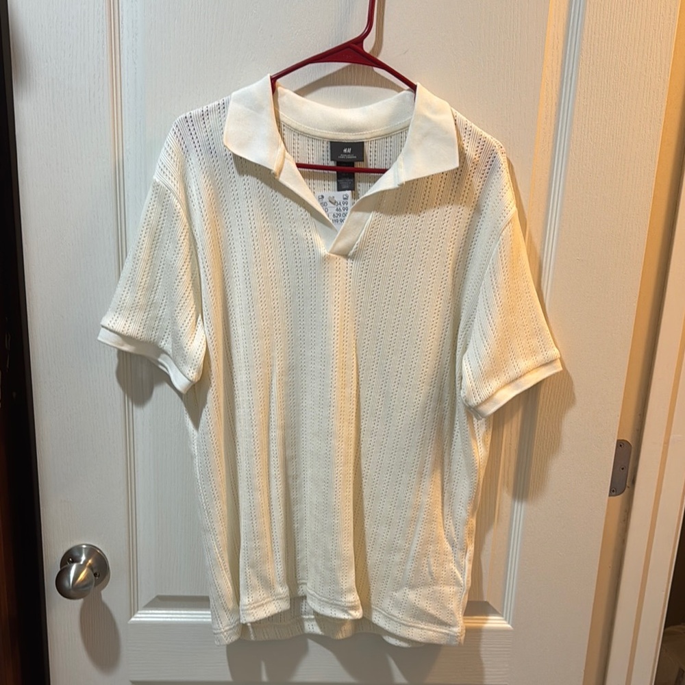 H&M Cream Polo Beach Shirt